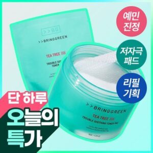 BRINGGREEN Tea Tree Cica Trouble Soothing TonerPad 90 Sheets (Refill Set/Single)